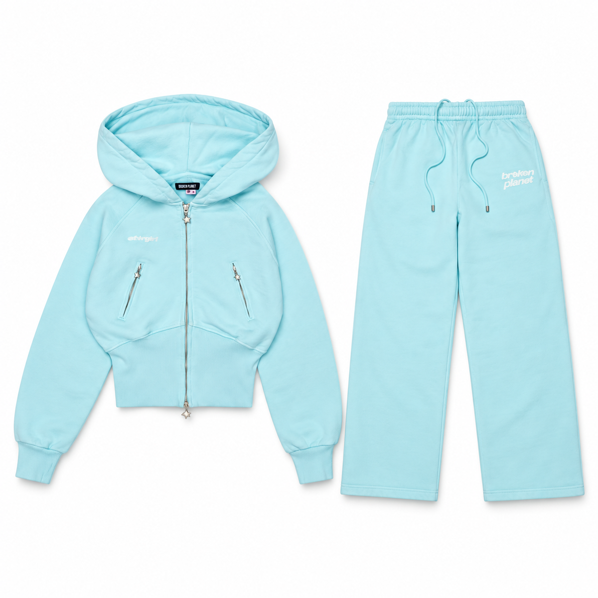 Aqua Star Zip-Up & Wide-Leg Lounge Set